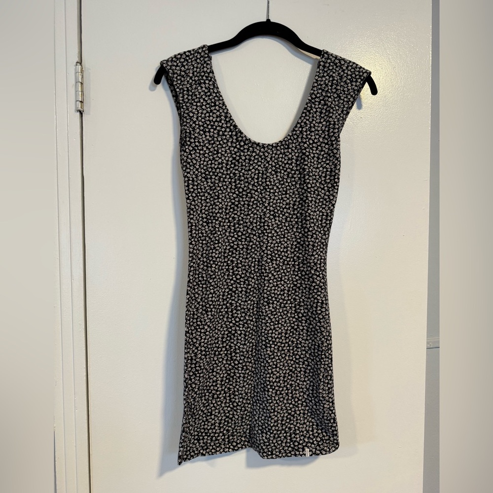 Floral Black and White Dress